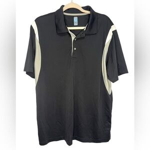 PGA Tour‎ Men’s Golf Polo Shirt Top Short Sleeve Black White Grey Size XL